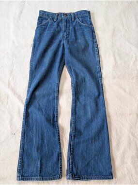 Wrangler Vintage 60s Women's Student Fit Bootcut Faded Denim Size 25x29 USA Made